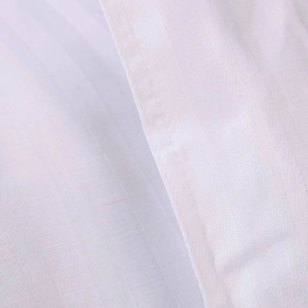 drap plat coton blanc rayures fines maison classique opacité 120x160cm 160x230cm