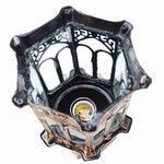 lanterne gothique or noire ornements verre translucide cuisine chambre entrée étude salle manger