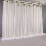 toile fond photo événement mariage anniversaire tissu soie couleur unie blanc beige rose bleuclair