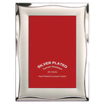 cadre photo rectangle argenté alliage métal surface brillante élégant ondulations décoratives posable 9x13cm