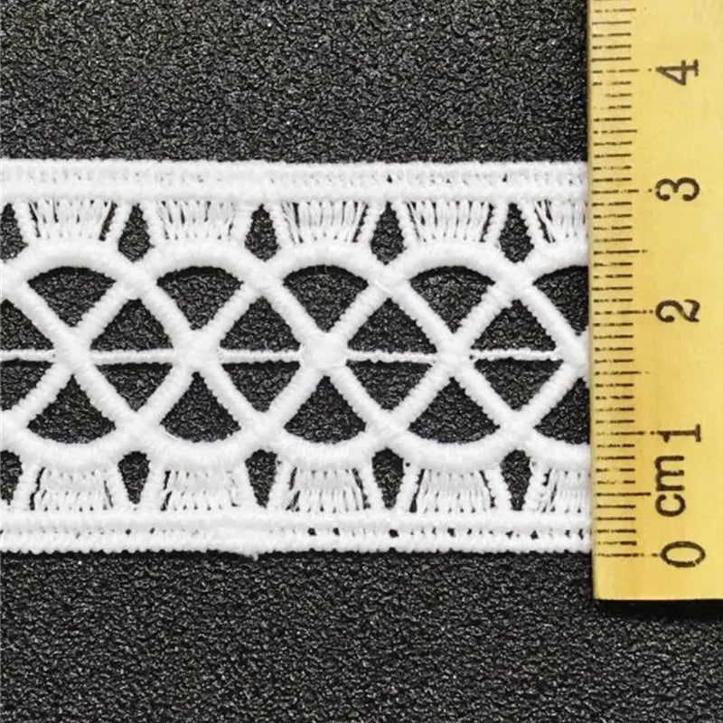 ruban dentelle géométrique blanc mariage couture applique tête lingerie decoration 3.5cm 4.5cm 5cm écologique