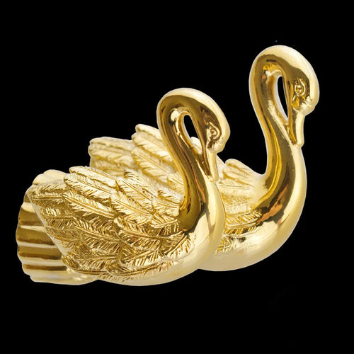accessoires salle bain or oiseau cygne porte serviettes porte brosse dents porte savon élégants