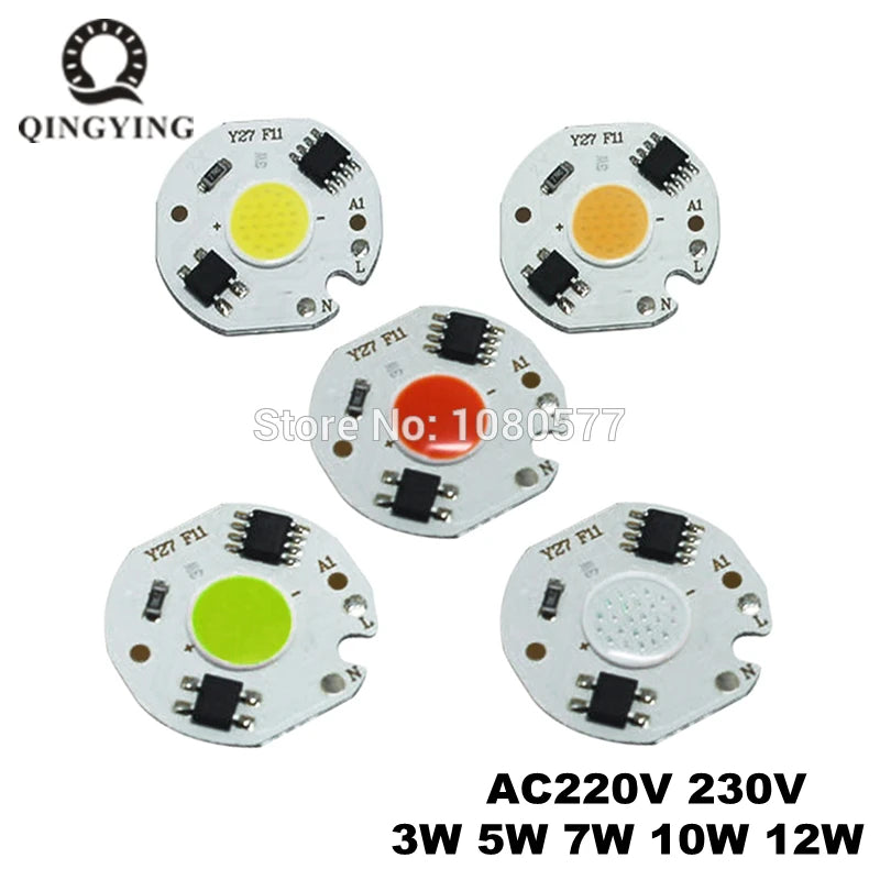 source lumineuse led 10w 12w blanc froid jaune vert rouge moderne technologique circulaire connecteurs