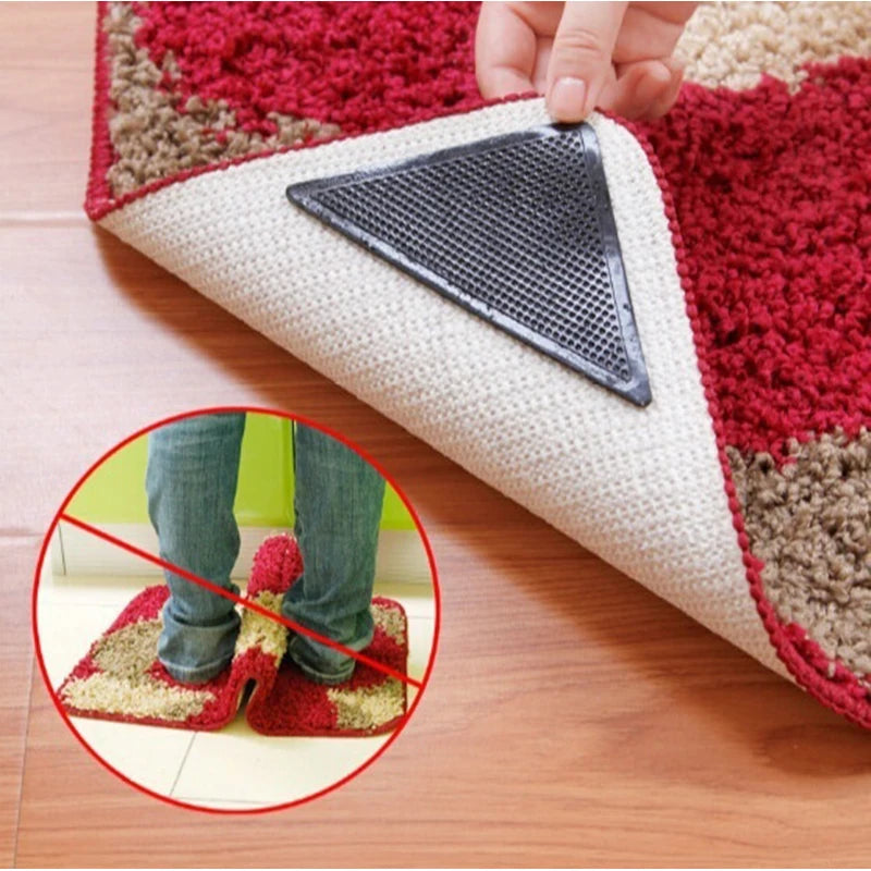 pinces silicone antidérapantes tapis noir beige rouge marron bleu texturé lavable maison salle bain