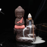 statue bouddha artisanale statuaire motifs roche texture granuleuse apaisante calme salon