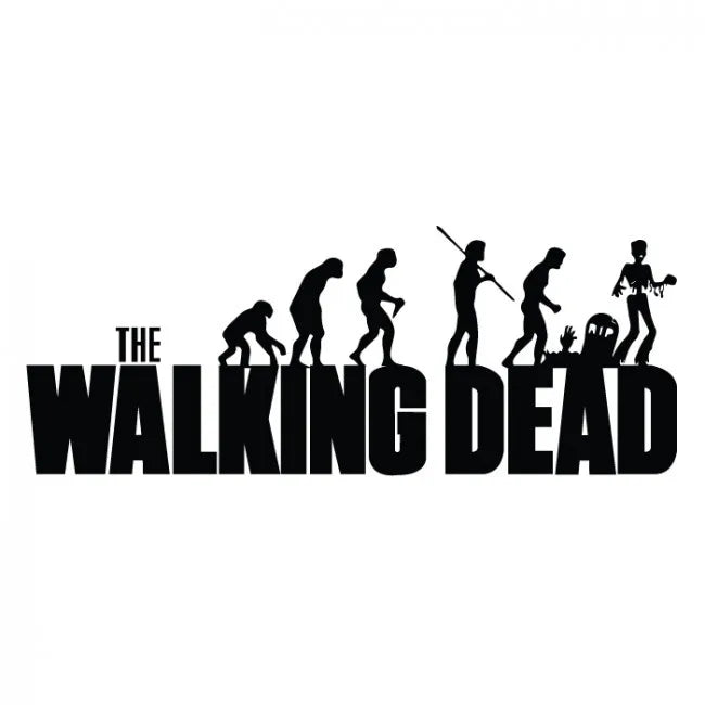 autocollant mural the walking dead évolution vinyle noir graphique moderne personnages silhouettes décoration maison