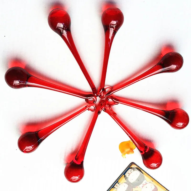 décoration intérieure pendentifs verre rouge forme gouttes moderne 20 pièces fixations