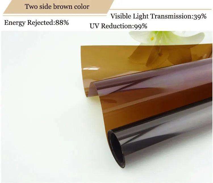 film fenêtre marron adhésif isolation thermique protection uv moderne autoappliquable 88% énergie rejette