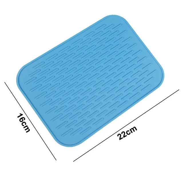 tapis protection silicone respectueux environnement moderne rayures horizontales vert clair bleu orange gris