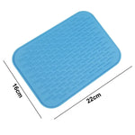 tapis protection silicone respectueux environnement moderne rayures horizontales vert clair bleu orange gris