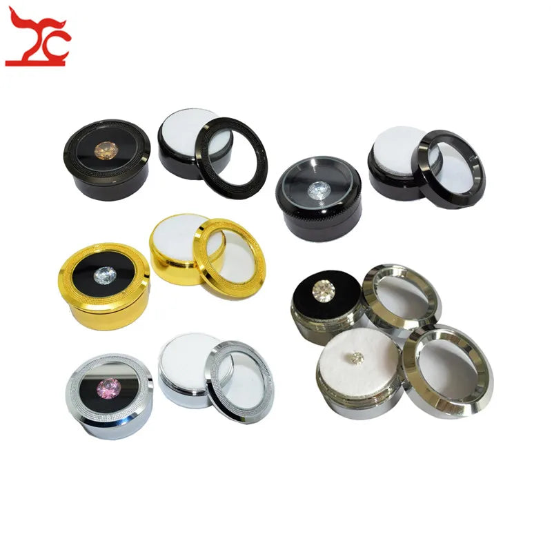 Boîte à bijoux ronde en acier inoxydable avec insert noir