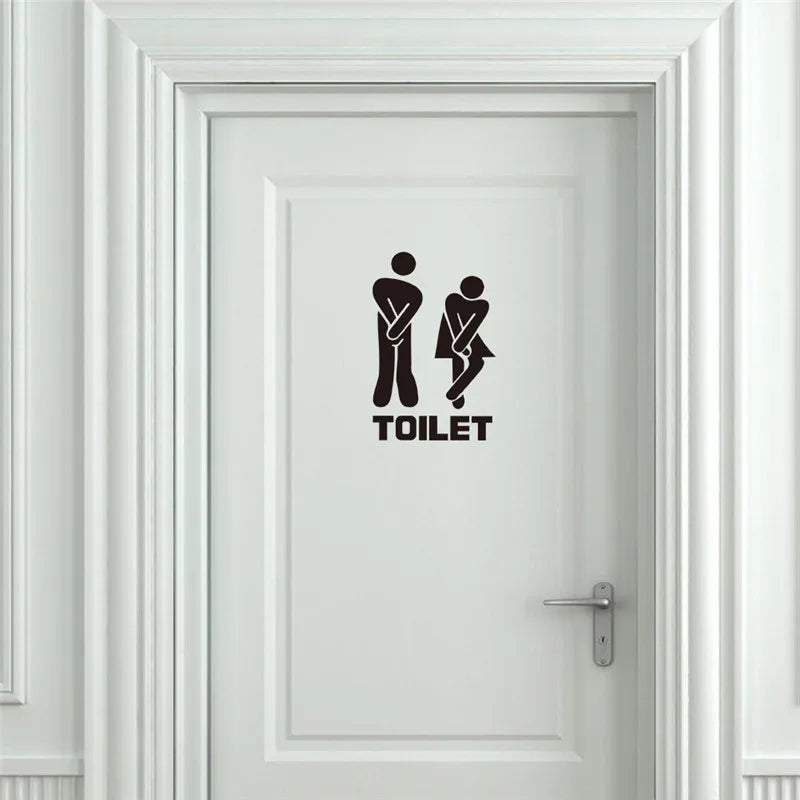 Sticker vinyle pour porte de WC salle de bain