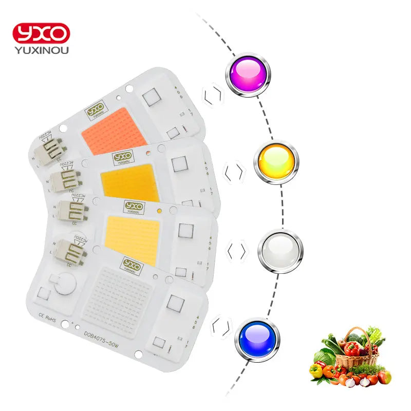 éclairage culture hydroponique LED COB 20 30 50W spectre complet modernes chips LED connecteur