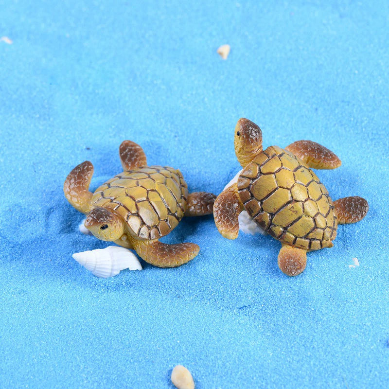 figurines tortues marbrées carapaces géométriques deco réaliste miniature bricolage nhà đất