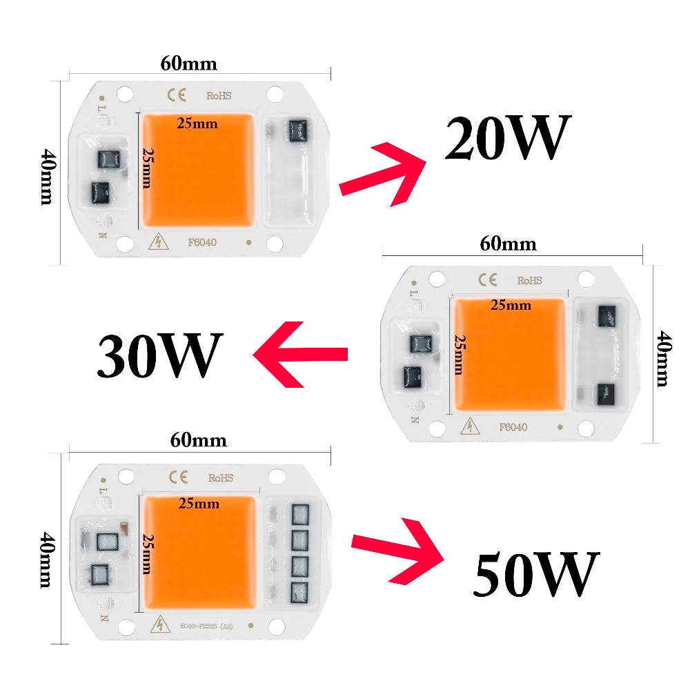 lampe led culture plantes 5w 10w 20w 30w 50w blanc orange moderne 120° 30000h