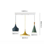 lampes suspendues modernes trois abatjours vert jaune rose blanc minimaliste