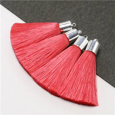 pompons soie couleur variée moderne tissu décoratif rideau vêtement artisanal diy 5cmFRINGES silk tassels