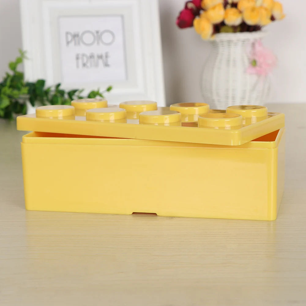 boîtes rangement couleur moderne stockage organisation jouets bleu vert rouge jaune six boutons plateau