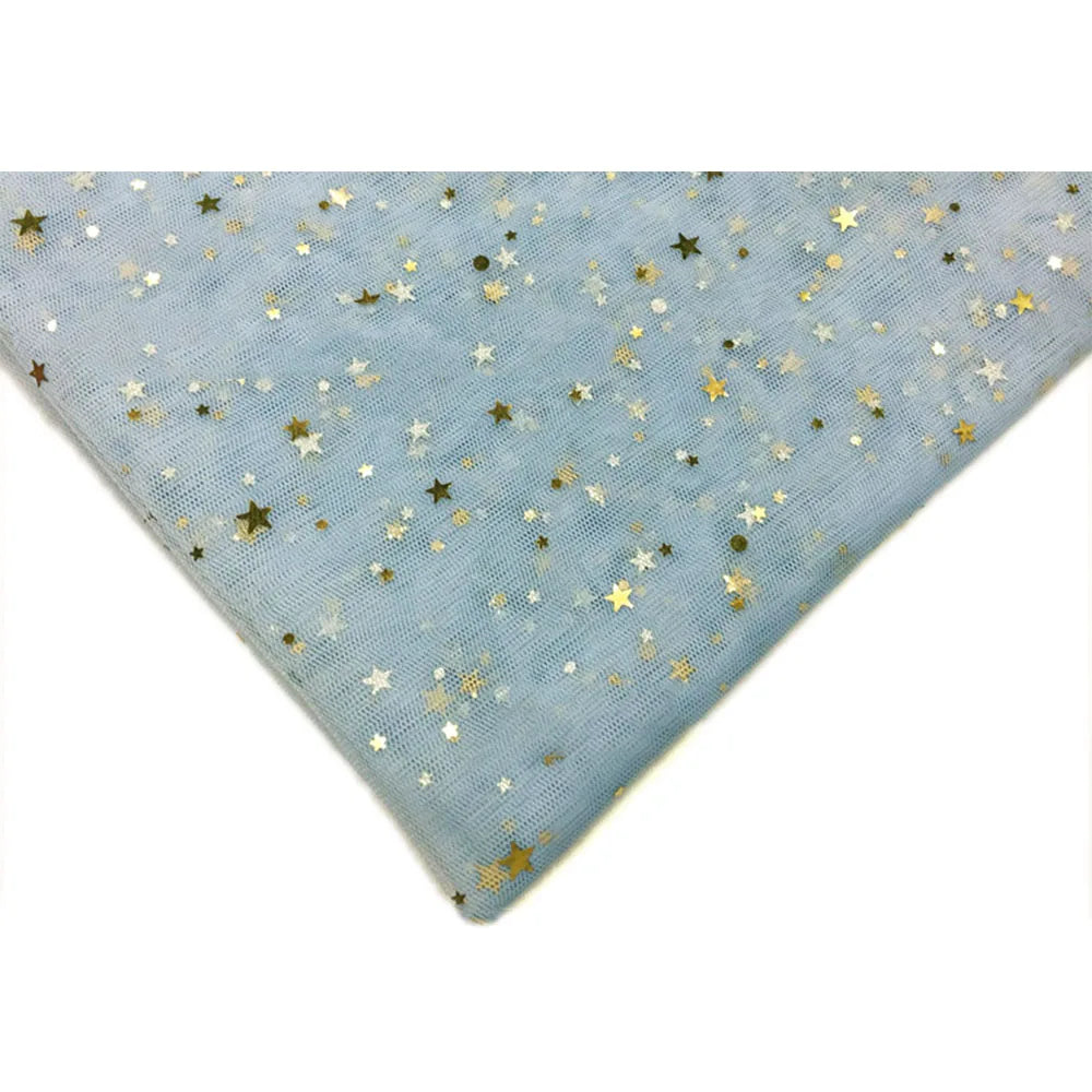 tulle étoiles dorées bleu rose vert jaune violet noir blanc festif 150x100cm