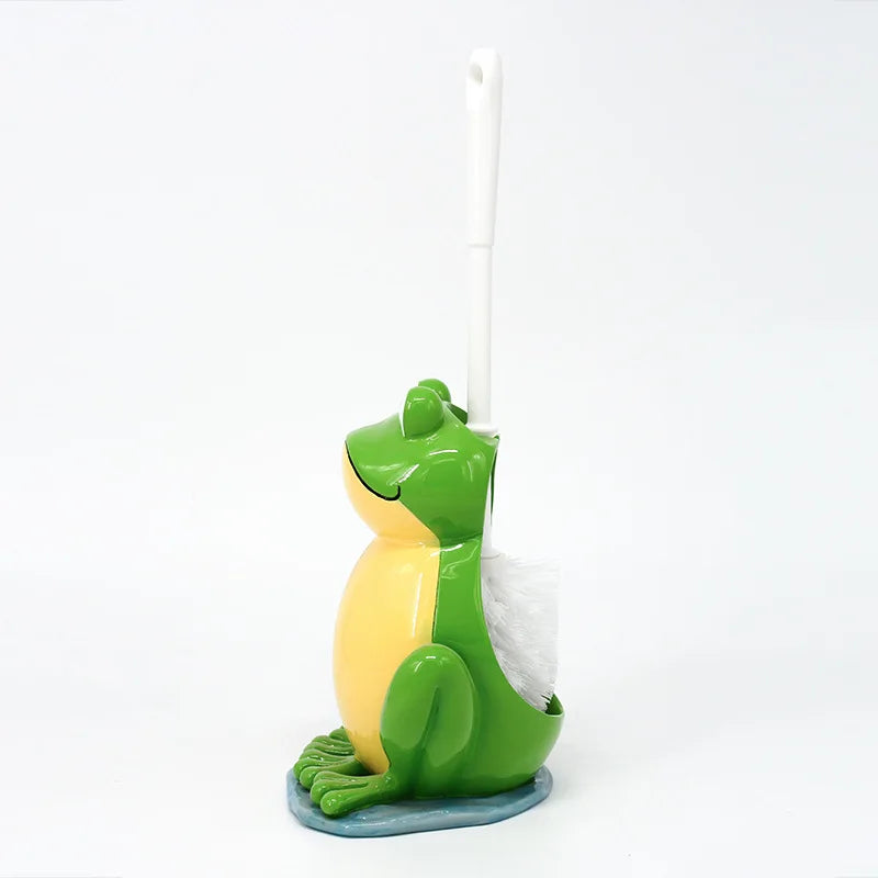 porte brosse toilette animal décoratif grenouille oiseau singe vache vert bleu Jaune