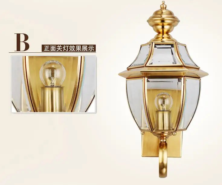 lampe murale classique dorée transparente motifs géométriques ampoule chambre coucher