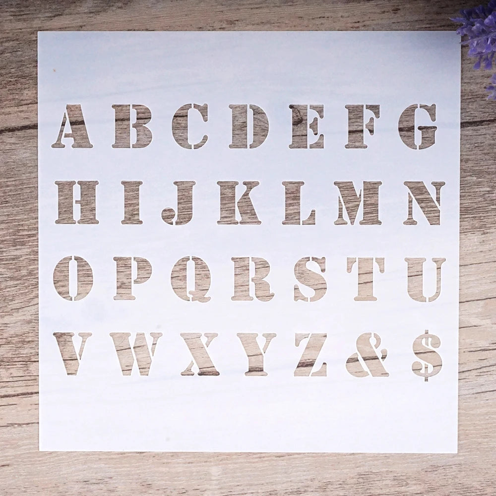 lettres alphabet transparentes modernes peinture murale scrapbooking timbres estampage cartes papier