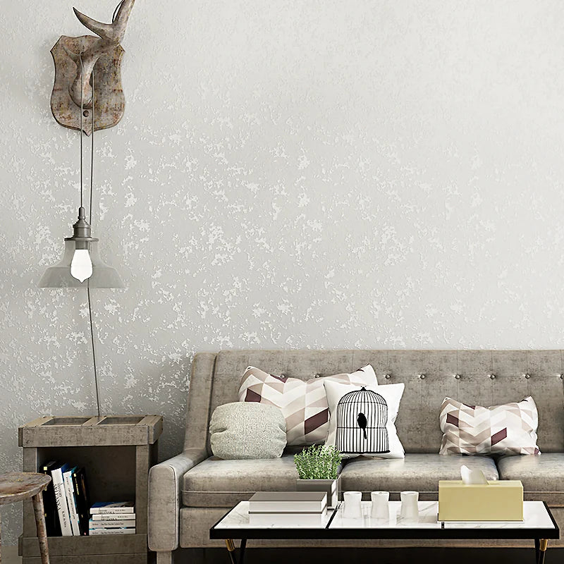 papier peint floral beige gris chambre salon anti statique absorption son résistant humidité