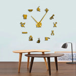 horloge murale moderne argent noir doré lumineuse icônes médicales adhésive grande salle manger chambre