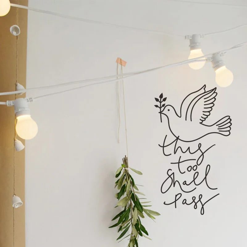 autocollant mural oiseau vol minimaliste adhésif noir texte passegalement résistant eau décoration intérieure moderne