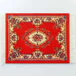 tapis souris caoutchouc anti dérapant ornements floraux rouge jaune bleu noir blanc franges