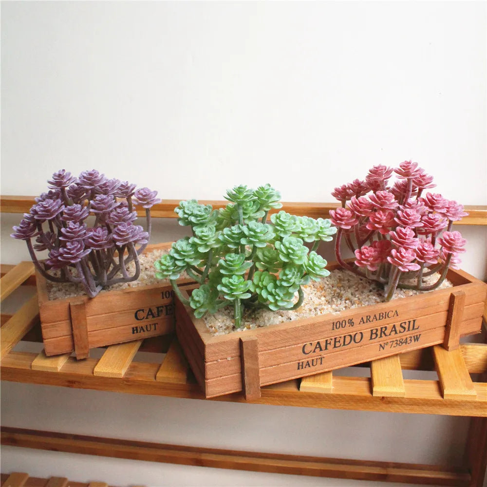 plantes succulentes artificielles violet vert rose feuilles rosette réaliste décoration intérieur extérieur chambre