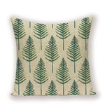housse coussin carré motif feuilles vertes moderne zip invisible 45cm 45cm