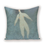 coussin decoratif abstrait bleu clair beige contemporain maison voiture 45x45cm imprimé numérique