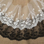 dentelle fine coton blanc noir fleurs décor mariage 15cm paillettes classique erotique echangiste erotique