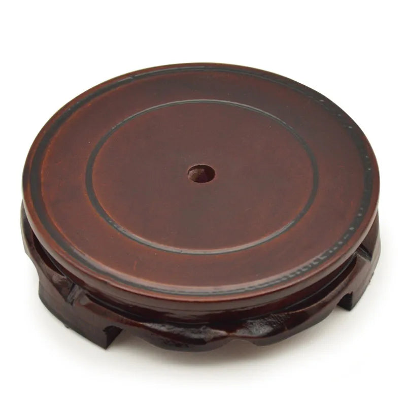 support bois marron foncé classique texture légèrement rugueuse diamètre 12.9cm hauteur 3cm