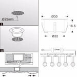 Lampes encastrables led argentées modernes ip67 encastrables extérieures minimaliste 12v 60lm
