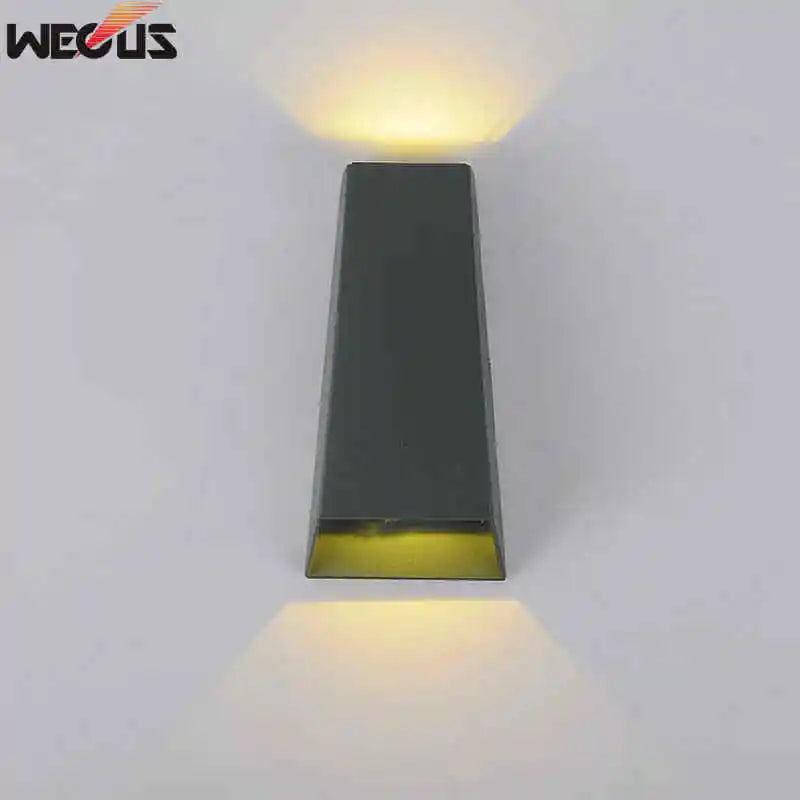 applique murale led moderne noir mat extérieure étanche verre trempé 6w warm light
