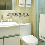 autocollant mural classique règle salle bains lettres blanches fond noir pvc