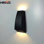 applique murale led moderne noir mat extérieure étanche verre trempé 6w warm light