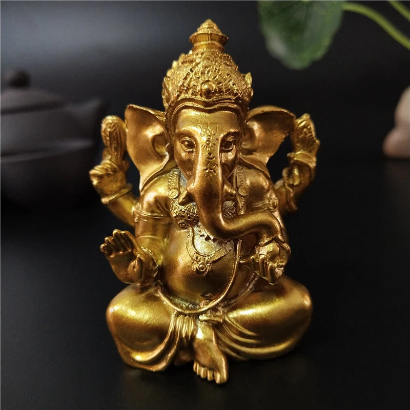statue dorée résine sculptée bijoux religieux traditionnel maison jardin decoration