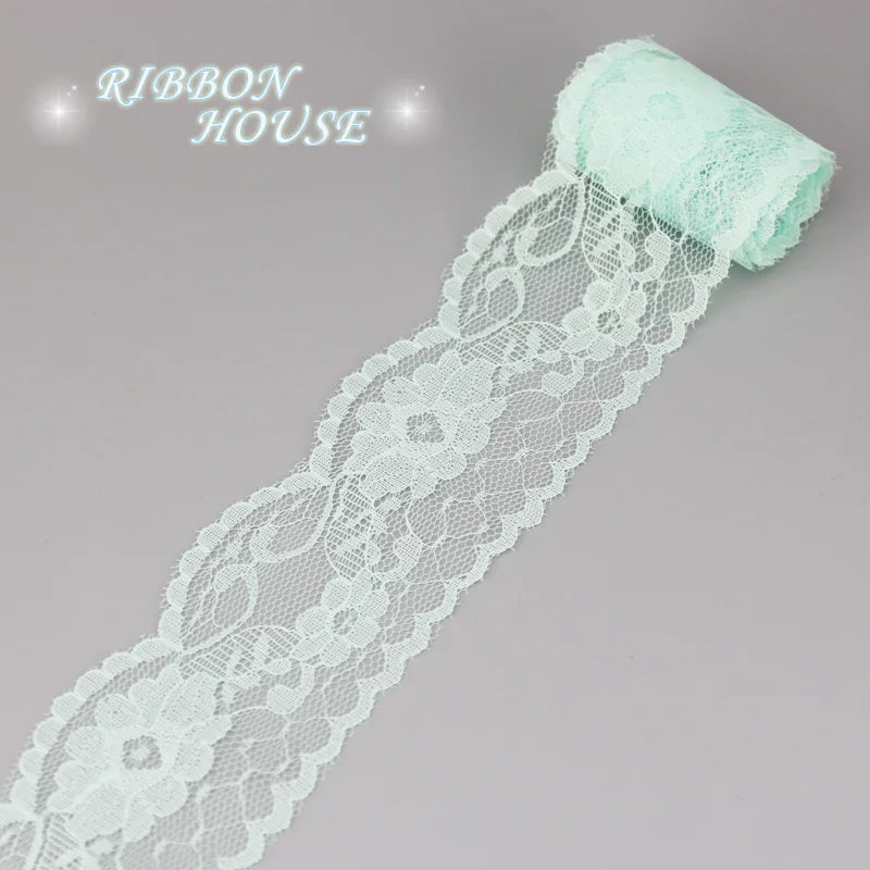 ruban dentelle fleurs bleu rose vert violet classique polyester translucide emballage décorationstituição