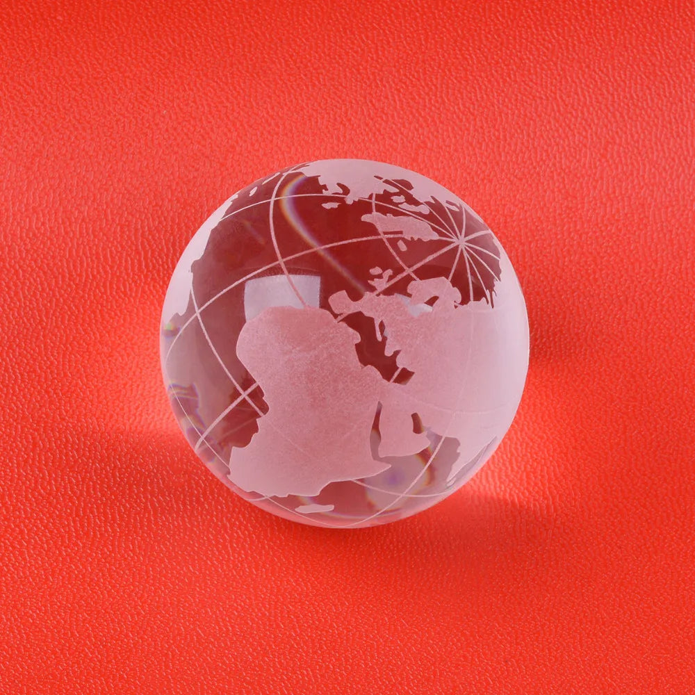 globe terrestre gravé laser cristal transparent monde classique décoration intérieure feng shui ornement maison