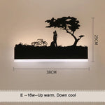 lampes murales rustiques safari silhouettes animaux led chambre coucher éclairage moderne diffuse