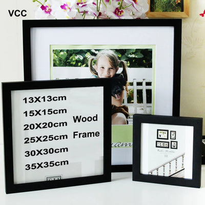 Cadre photo en bois blanc classique mural