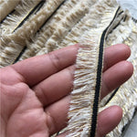 ruban frisé blanc doré noir franges décoration 2cm 3cm largeur coton polyester ecologique