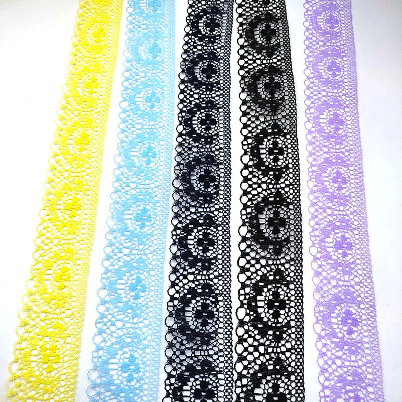 ruban dentelle noir motifs floraux texture fine classique 40mm 10mètres hautequalité écologique solubleaueau