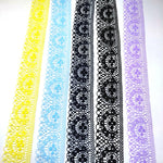 ruban dentelle noir motifs floraux texture fine classique 40mm 10mètres hautequalité écologique solubleaueau