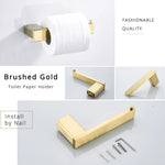 ensemble accessoires salle bain doré nickel moderne porte papier savon porte brosse wc étagerie