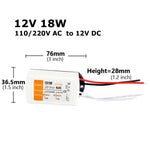 transformateur led 12v 18w 28w 48w 72w 100w blanc bleu moderne câbles vis certification