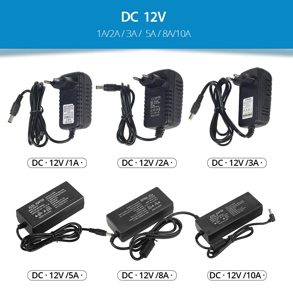 Adaptateur secteur LED 5V 12V 24V 1A 10A